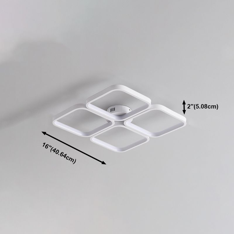 White Acrylic Ceiling Light in Modern Creative Style Geometric LED Flush Mount