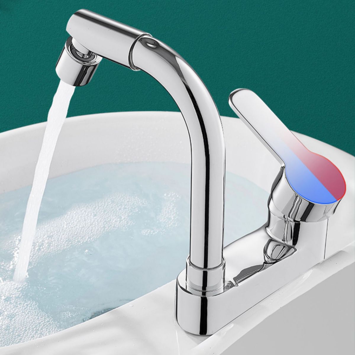 Modern Bathroom Sink Faucet Swivel Spout 2 Hole Faucets Sink Faucet