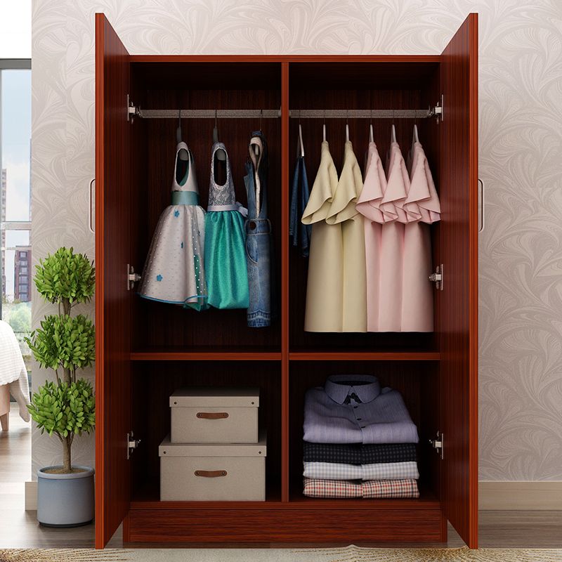 Manufactured Wood Kid's Wardrobe Modern Style Shelved Wardrobe Closet with 2 Doors