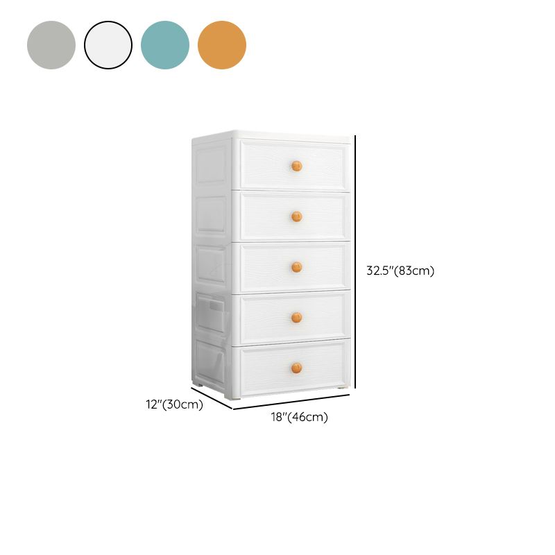 Ultra-Modern Plastic Kids Dressers Vertical Kids Furniture with Drawers for Bedroom