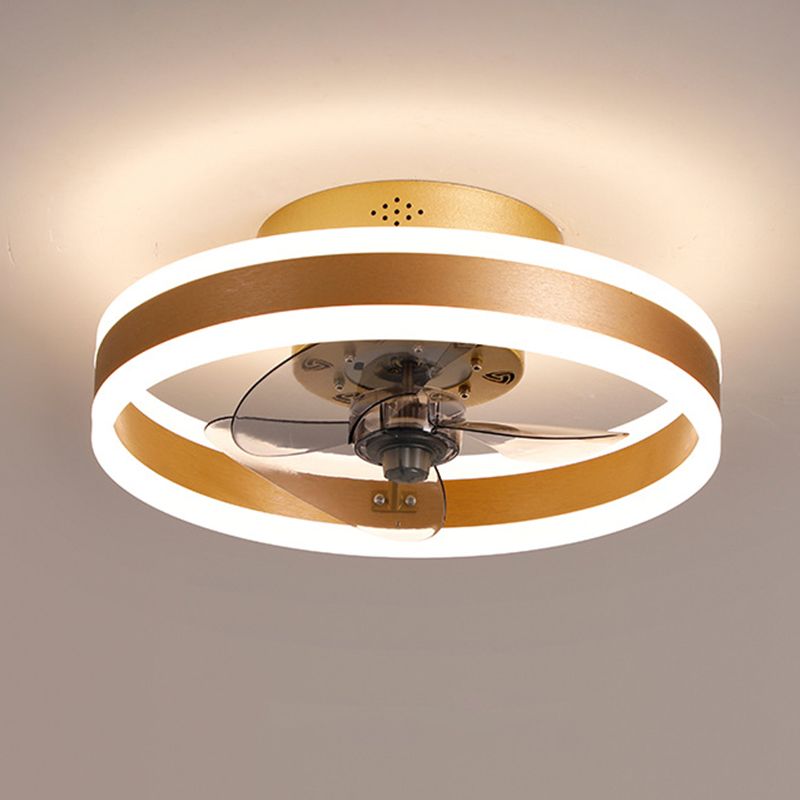 Acrylic Circular LED Flush Mount in Modern Concise Style Iron 2-Light Ceiling Fans for Bedroom