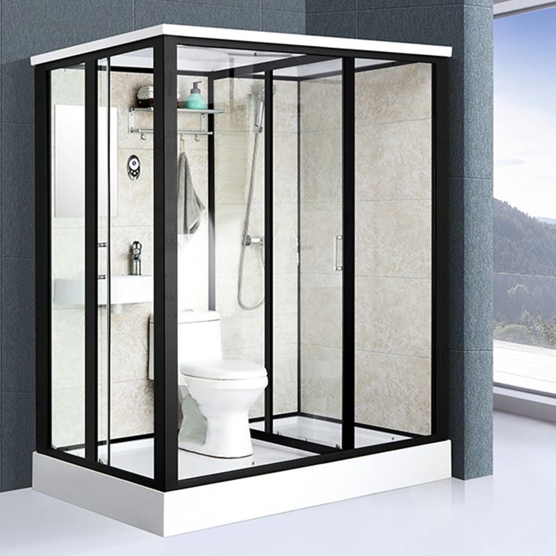 Linear Sliding Shower Enclosure Metal Framed Shower Enclosure with Tempered Glass