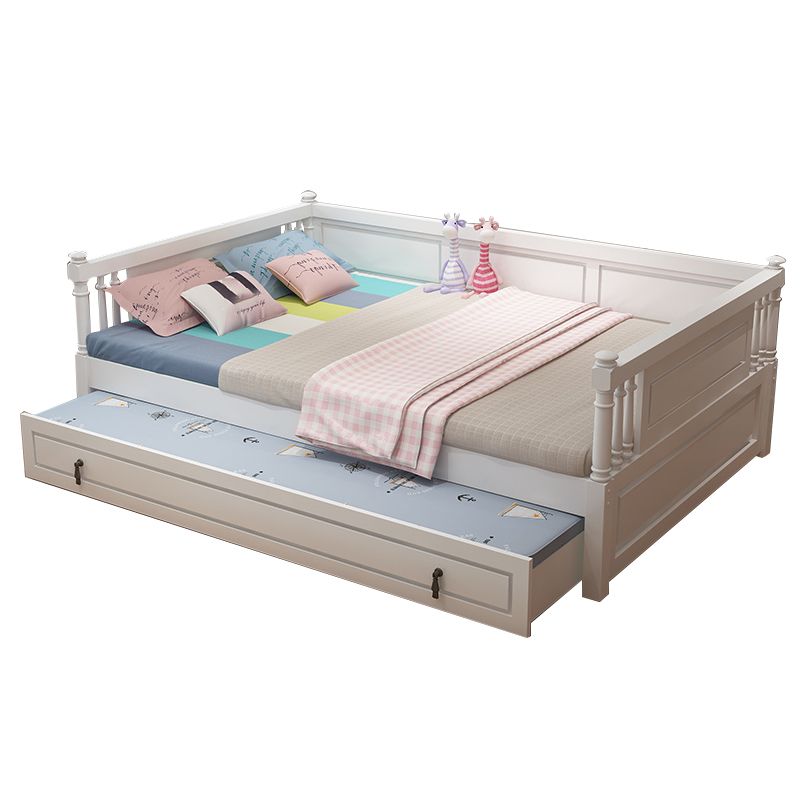 Contemporary Solid Wood Baby Crib with Guardrails Nursery Bed