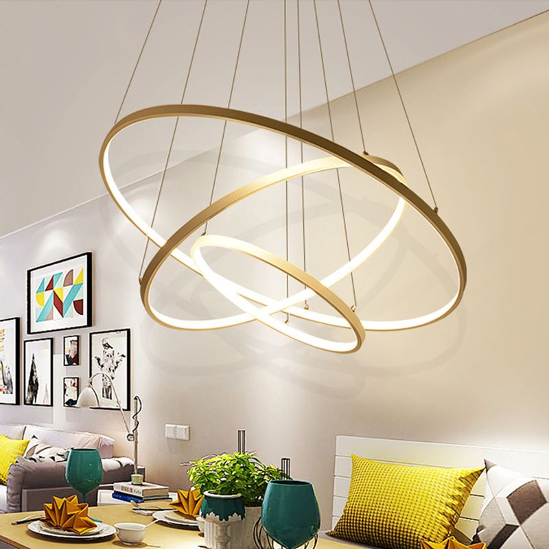 Metal 3-Tier Chandelier Light Fixture Modern Style LED Pendant Light Fixture for Dinning Room