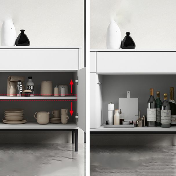 Modern Rectangle Storage Cabinet Sideboard Wooden Sideboard with Drawers and Doors