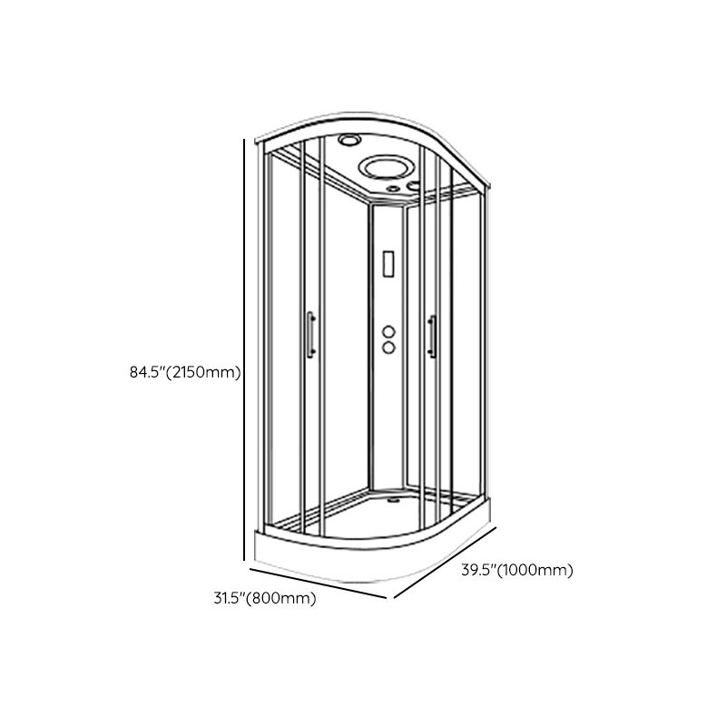 Striped Tempered Glass Shower Stall Framed Shower Stall with Rain Shower