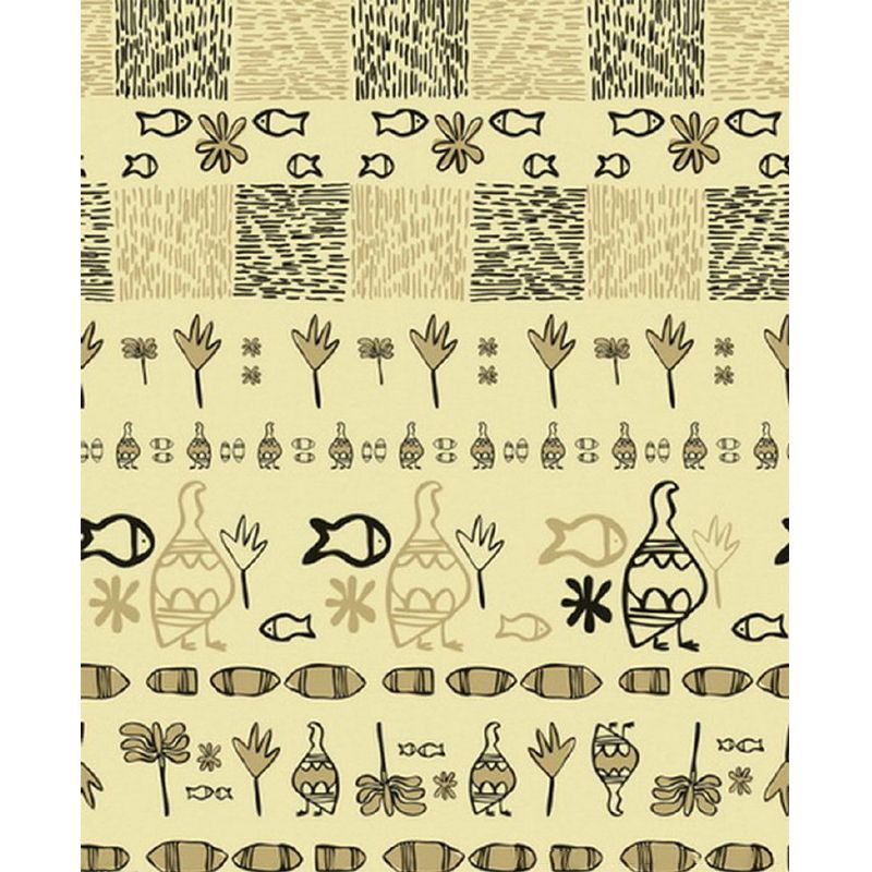 Boho Tribal Animals Murals Wallpaper Yellow Living Room Wall Art, Made to Measure