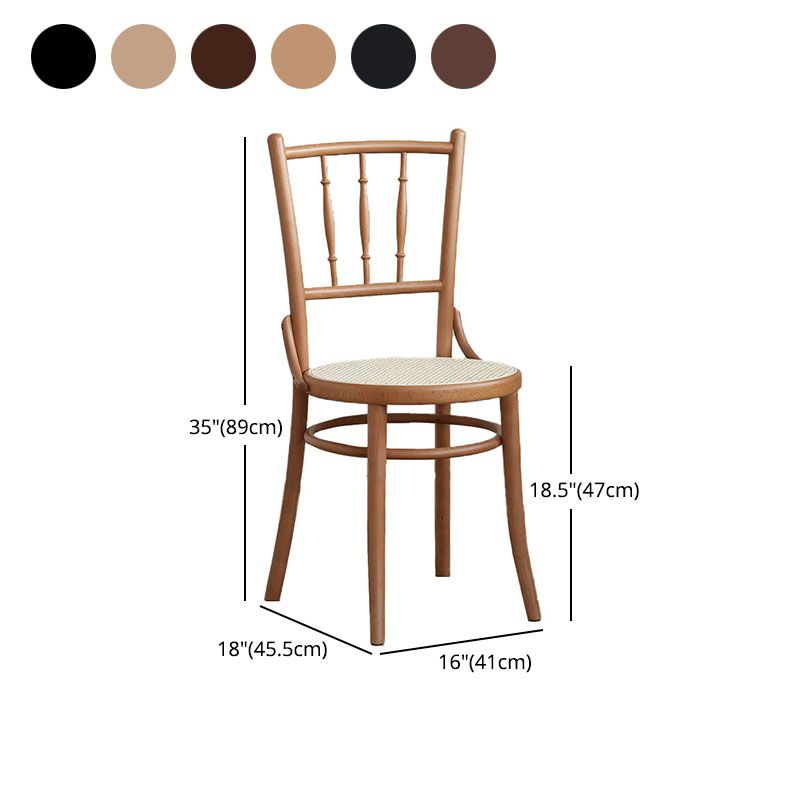 Traditional Style Side Chair Solid Wood Slat Back Dining Room Chair