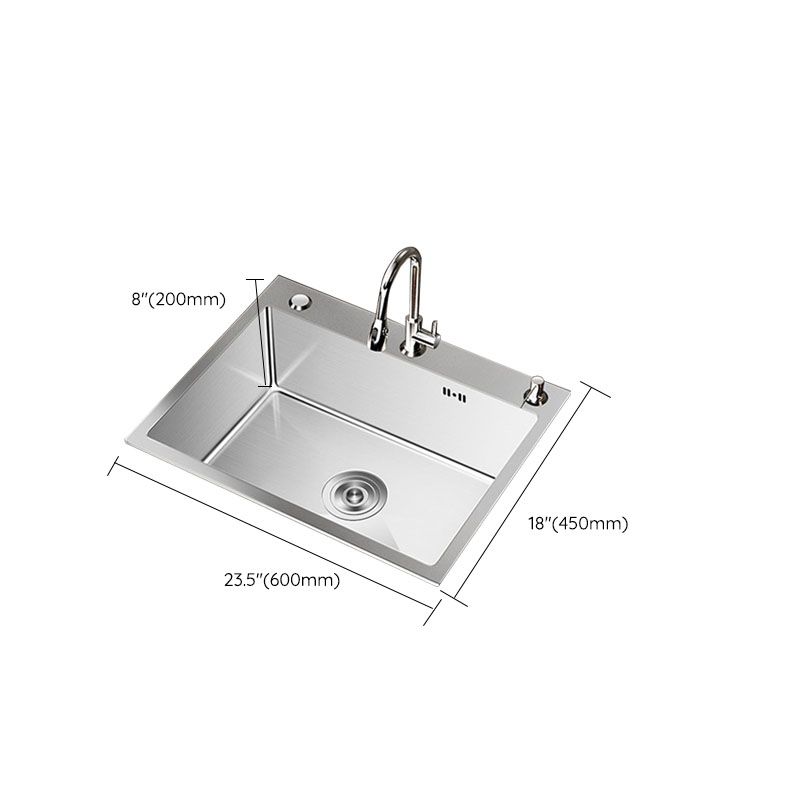 Modern Workstation Sink Stainless Steel with Drain Assembly and Faucet Kitchen Sink