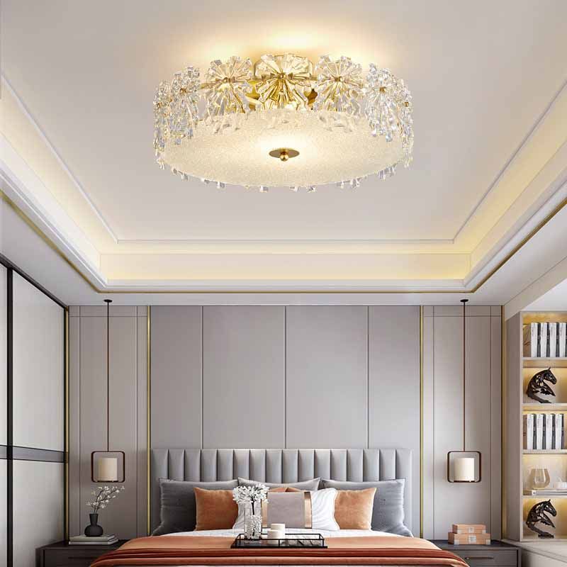 Contemporary Glass Shade Ceiling Light Household Flush Mount for Bedroom