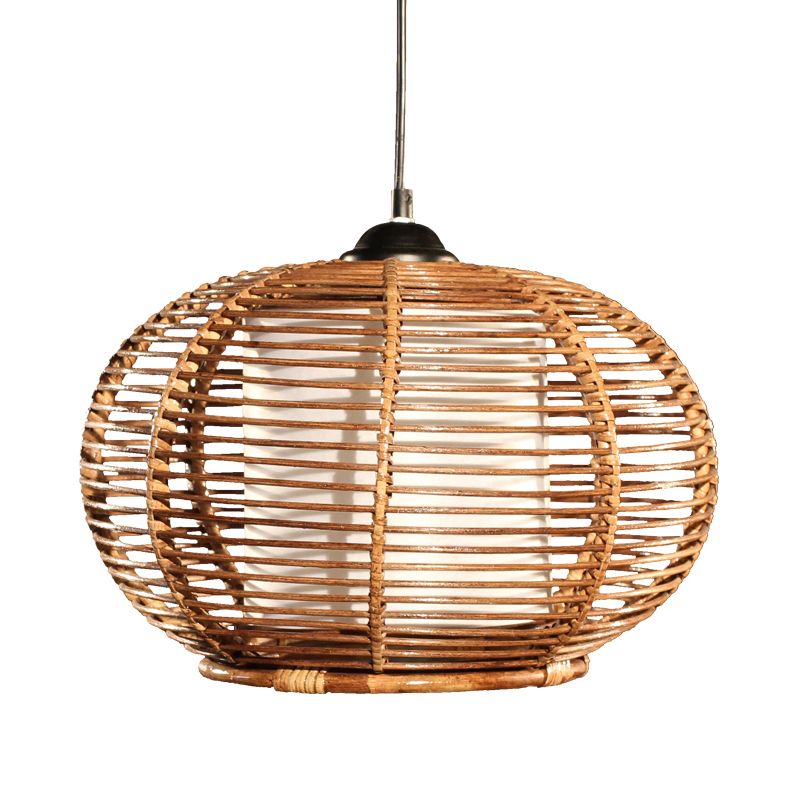 LAMPAGGIO DI PUNPINA CAFFINA ASSERIO ASIA 1 TESTA RATTAN SPENDANTE LUCE DELLA TAMBINA DELLA TAGLIA BIANCA