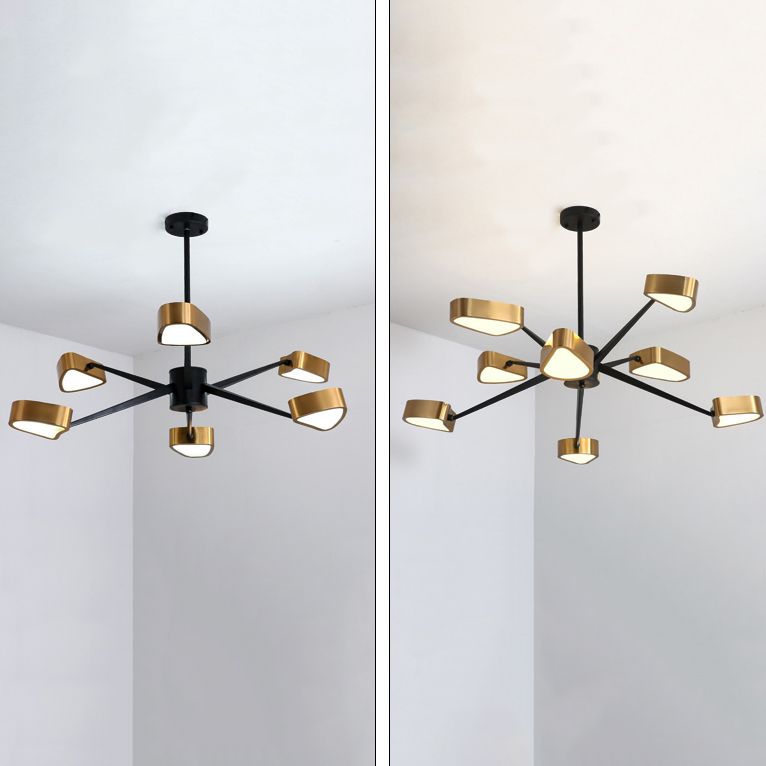 Postmodern Style Metal Chandelier Light Fixture Gold Geometry Shape Pendant Light