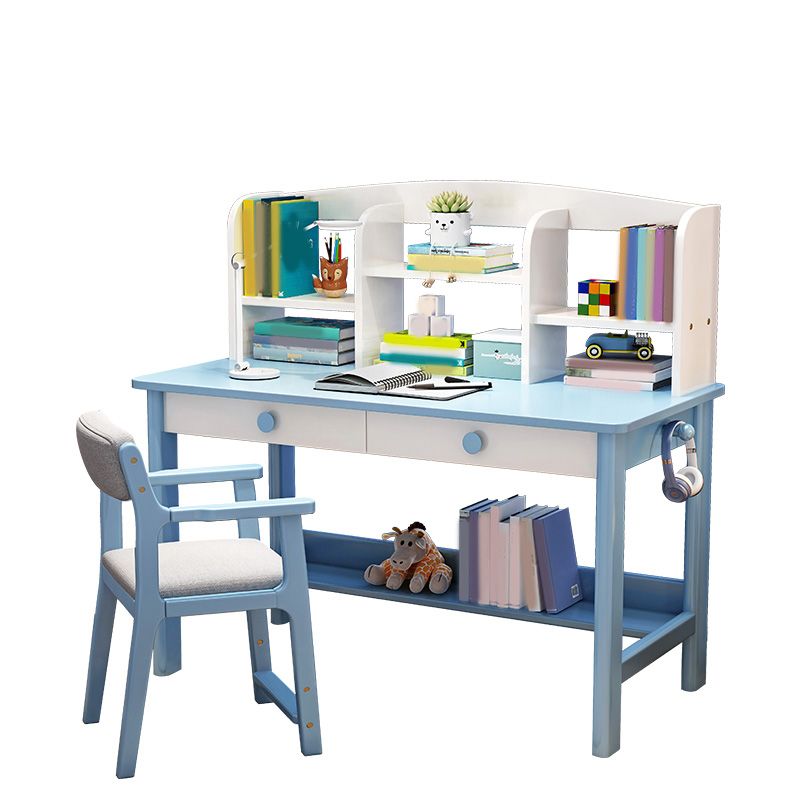 23.6" Width Kids Desks Solid Wood Writing Desks with Storage Drawer