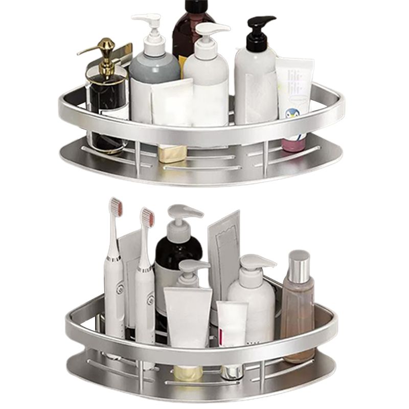 Minimalism Bathroom Hardware Set Silver Bath Shelf Bath Hardware Set