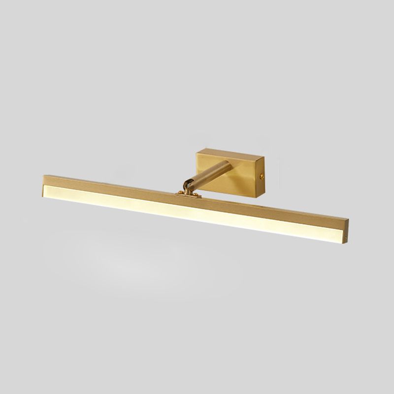 LED Mirror Front Light Modern Copper Vanity Light with Acrylic Shade for Bathroom