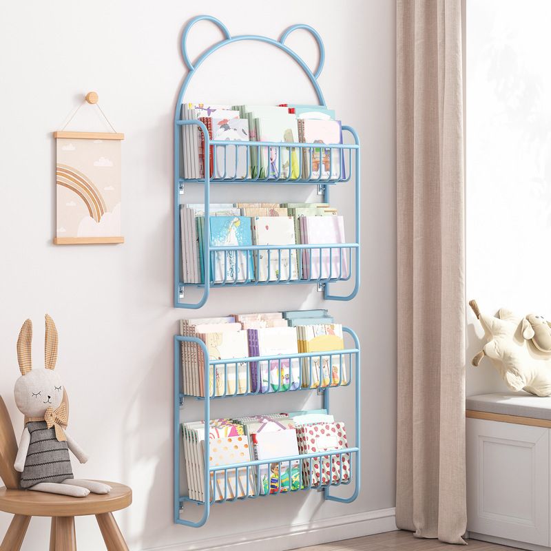 Modern Open Back Bookshelf Wall Mounted Metal Book Organizer