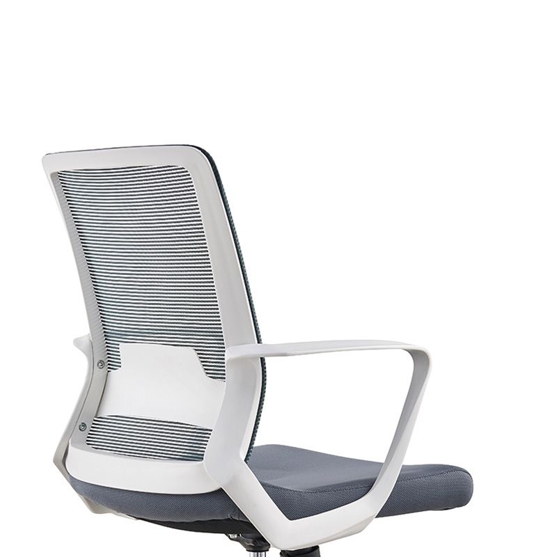 Modern Ribbed Mid Back Office Chair Chrome Arms Chair with Castor