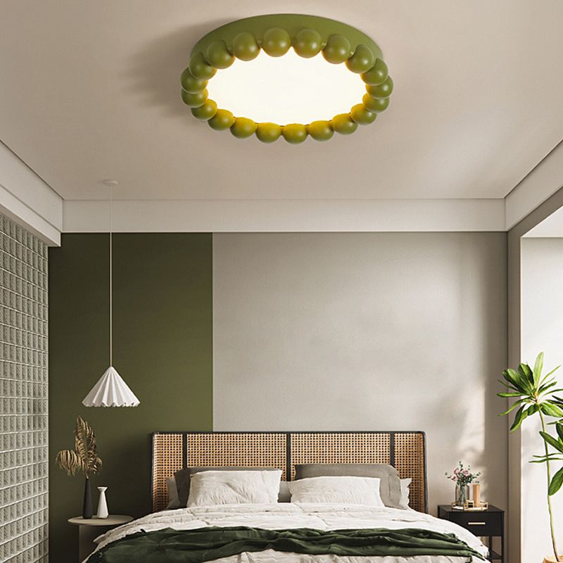 Contemporary Round Ceiling Flush Metal and Acrylic Flush Mount