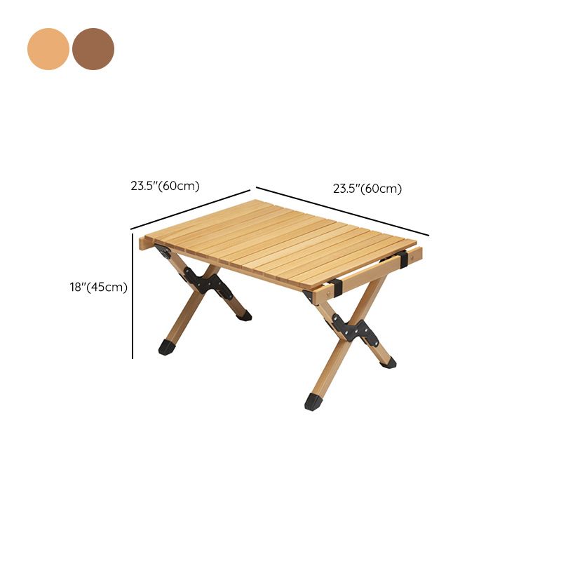 Metal and Wood Patio Table Modern Outdoor Outdoor Foldable Camping Table