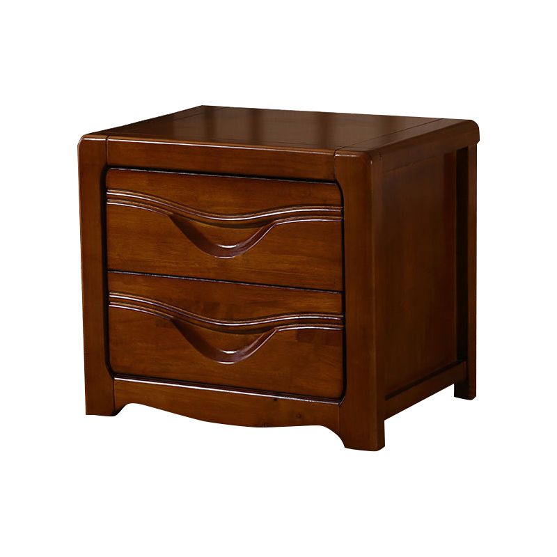 2 Drawers Accent Table Nightstand 19.68" Tall Contemporary Bed Nightstand