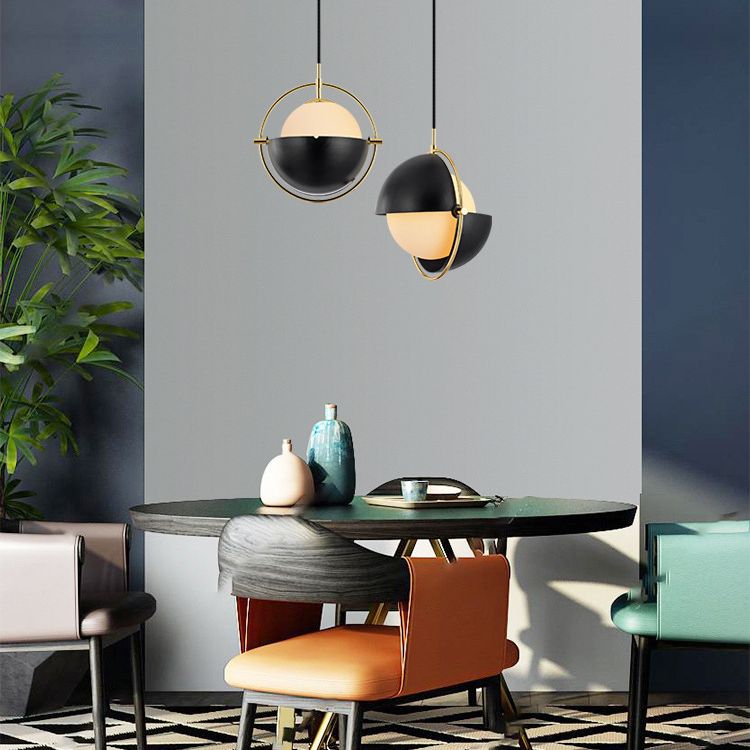 Contemporary Pendant Lighting Fixture Spherical Ceiling Pendant Light with Glass Shade