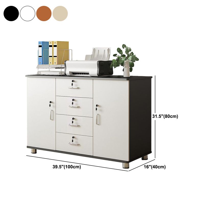 Nordic Style Cabinet Wood with Lock and Storage Lateral File Cabinet