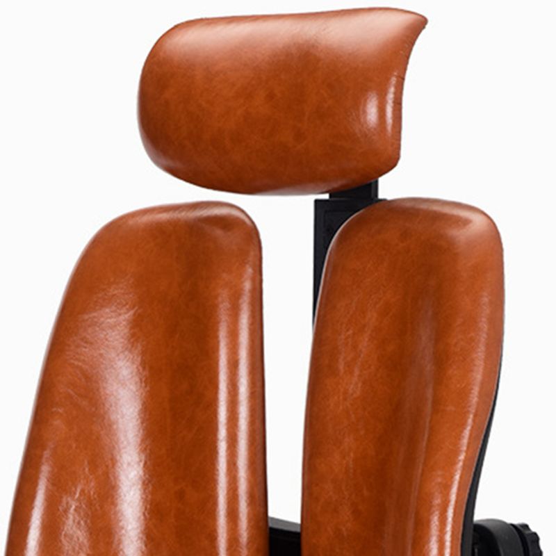 Modern Desk Chair Leather Executive Chair High-Back Chair in Brown