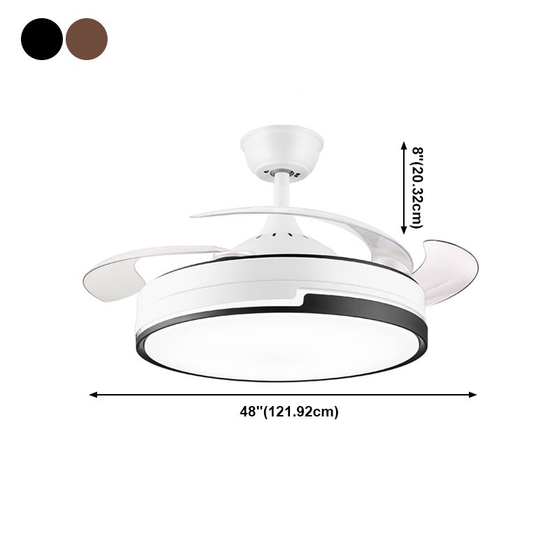 Nordic Metal Ceiling Fan Lamp 1-Head LED Semi Flush Mount Light Fixture