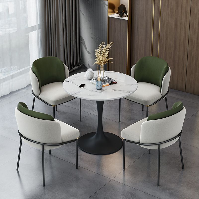 Contemporary 1/2/3/4/5 Pieces Dining Set Sintered Stone Dining Table for Kitchen