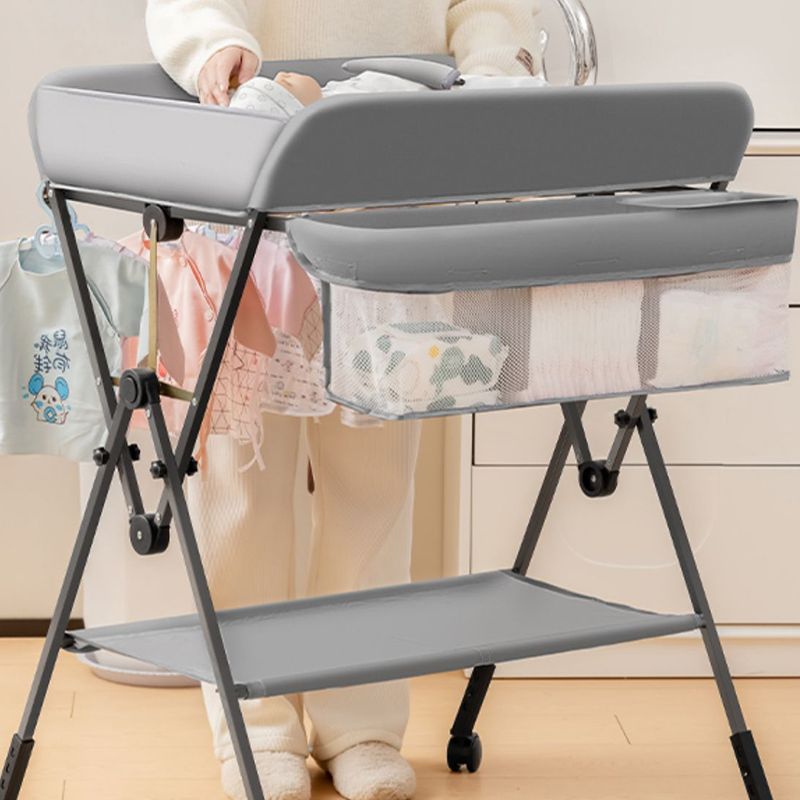 Flat Top Baby Changing Table with Storage Shelf , 25.6 Inch Wide