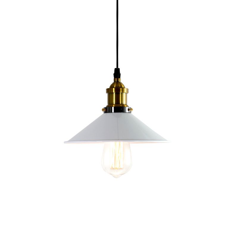 Cone Shade Restaurant Pendant Light Metal industriel Métal 1-Light Green / Gris Lampe de suspension