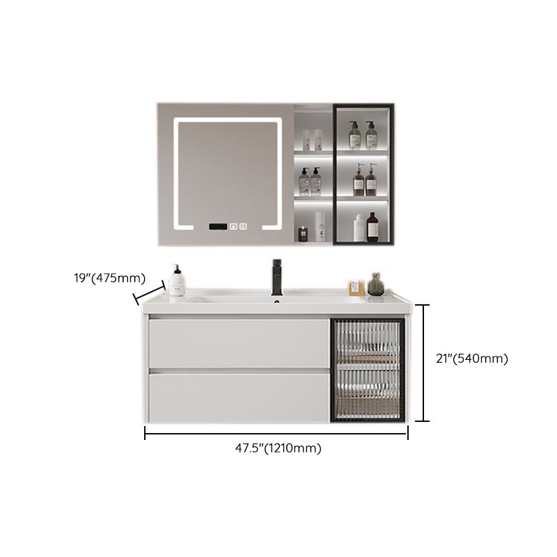 Modern Sink Vanity Solid Color Wall Mount Vanity Cabinet for Bathroom