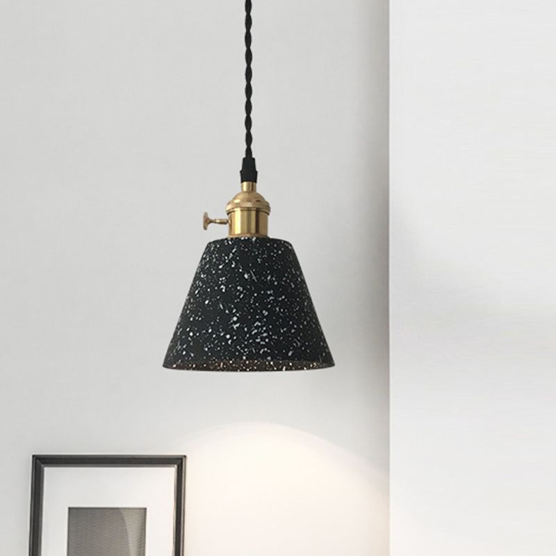 Zwart taps toelopend plafondophanging lamp Industrial Cement 1-kop woonkamer hanglamp lamp