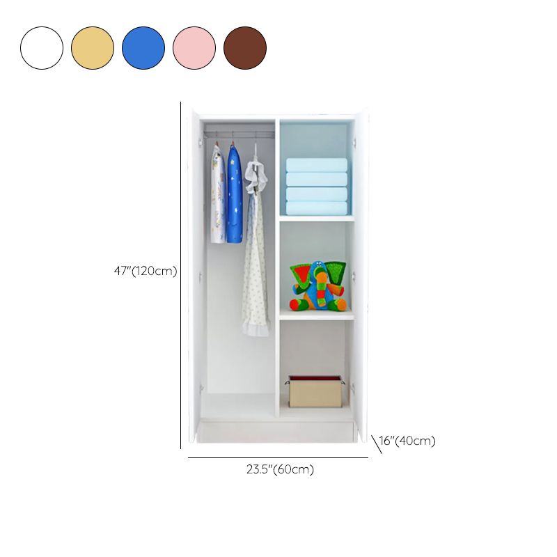 Blue Modern Coat Locker High Gloss Wooden Kid's Wardrobe with 2-Door