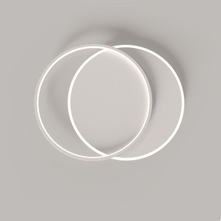 White 2-Light Ceiling Light in Modern Minimalist Silicone LED Flush Mount for Bedroom