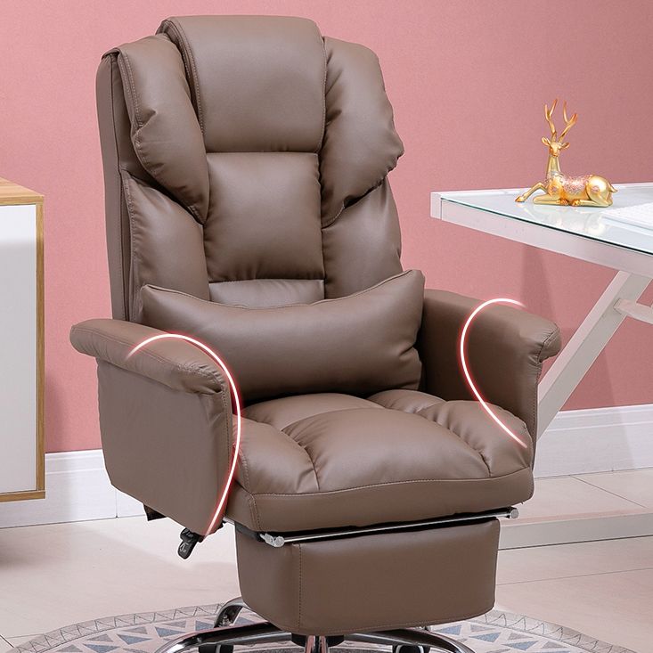 Modern Desk Chair Leather Management Office Chair High-Back Chair with Wheels