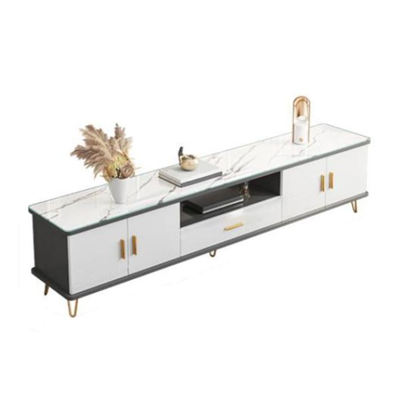 Glam TV Stand Console Open Storage Media Console for Living Room