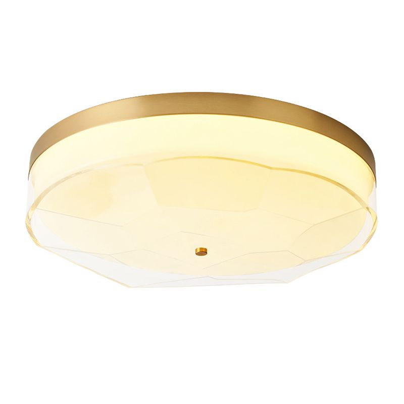 Modern Flush Light Gold Ceiling Lighting with Brass and Acrylic for Bedroom