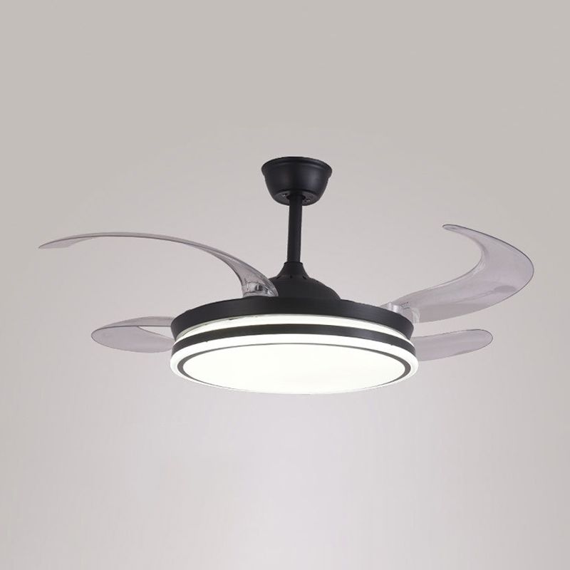 Contemporary Round LED Ceiling Fan Light Minimalism Flush Mount Light for Living Room