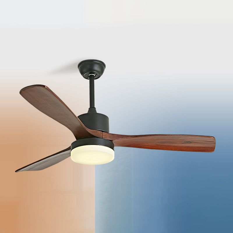 Contemporary Ceiling Fan Light Fixture Wooden LED Ceiling Lamp for Bedroom