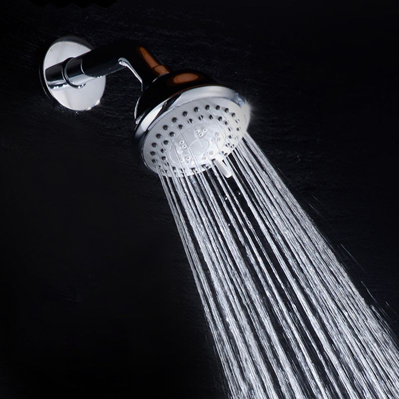 Round Stainless Steel Showerhead in Silver Wall-Mount Showerhead