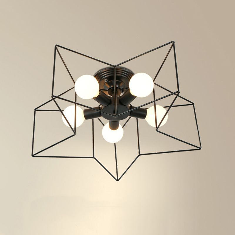 Flush Mount Ceiling Fixture Modern Flush Ceiling Lights in Black for Dining Room