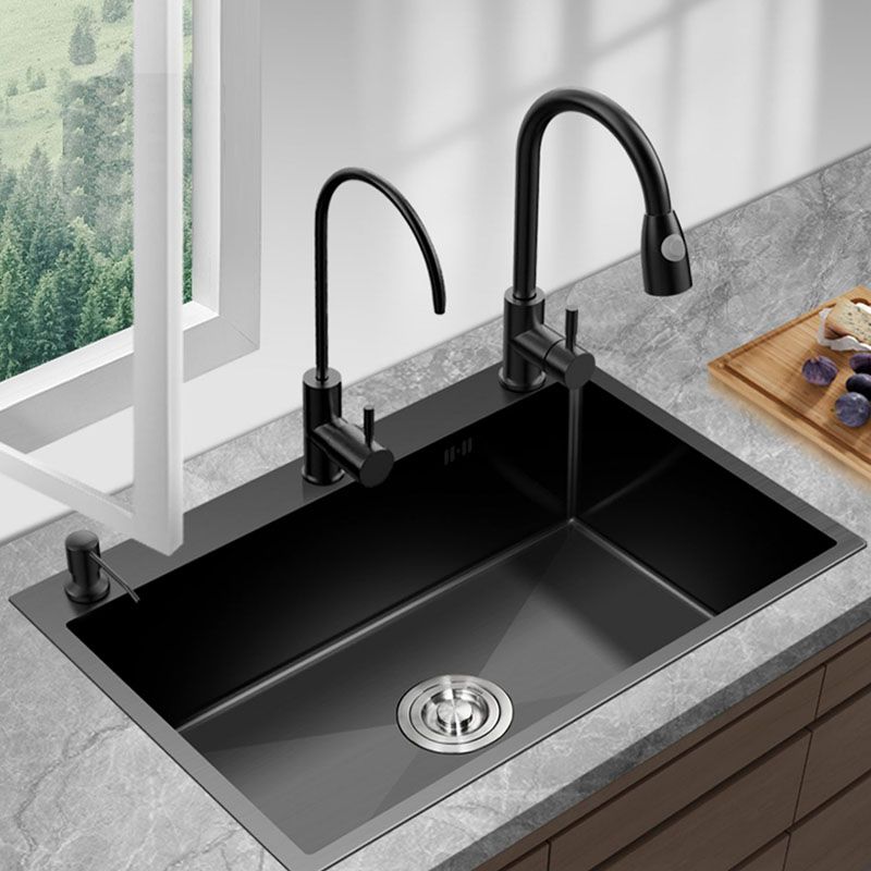 Kitchen Sink Noise-cancelling Design Stainless Steel Drop-In Kitchen Sink with Faucet