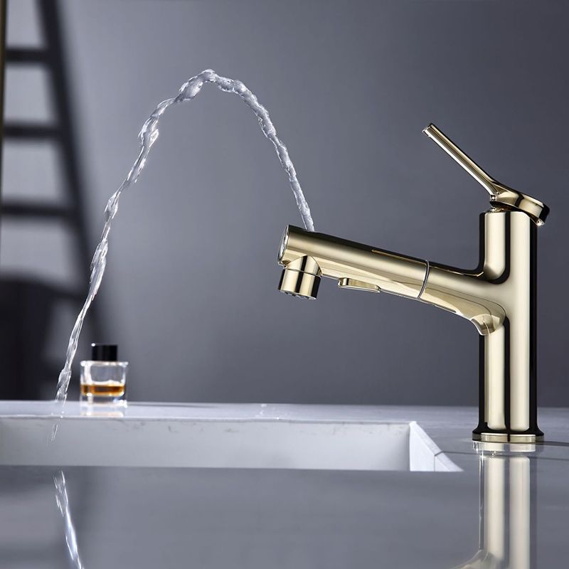 Modern Vessel Sink Faucet Copper Single Handle Low Arc Vessel Faucet for Bathroom