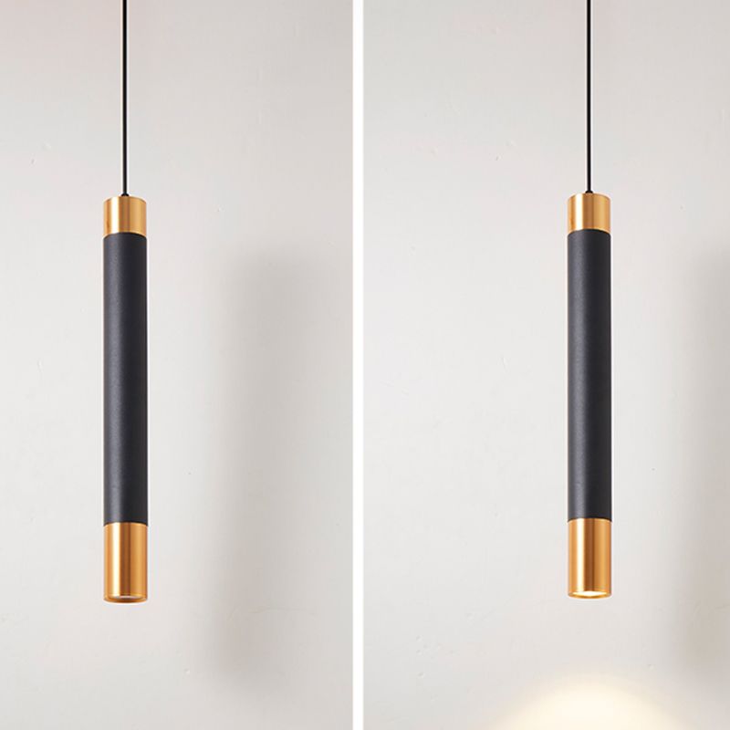 Modern Style Aluminum Pendant Light Cylinder Shape Hanging Pendant for Bedroom