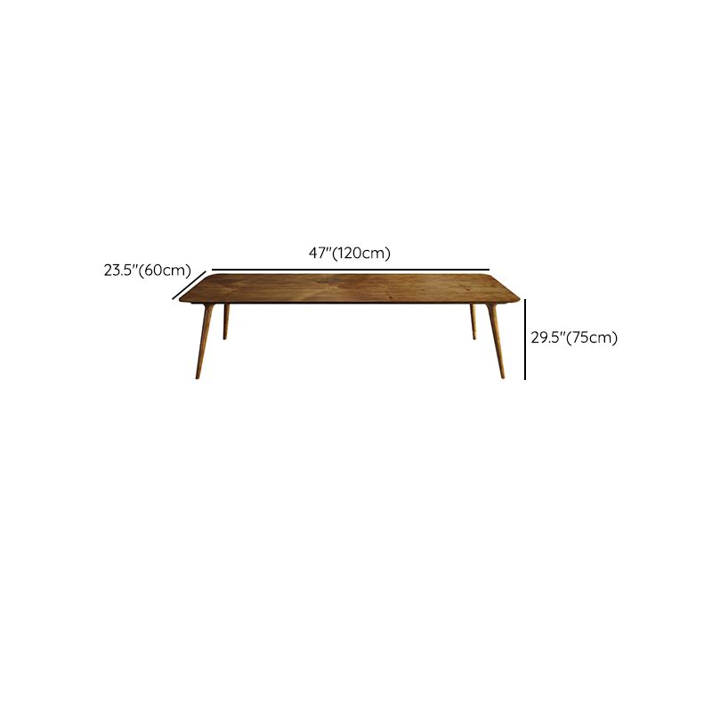 Modern Solid Wood Writing Desk Parsons Base 29.53" Tall Office Desk