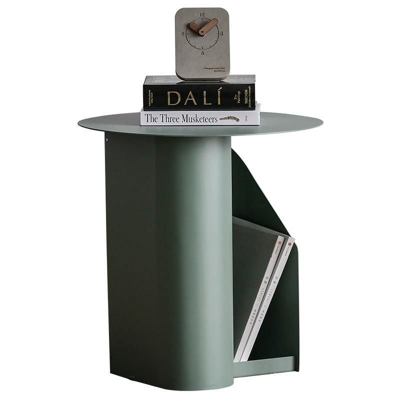 Industrial Metal Accent Table Nightstand 18.3" Tall Bed Nightstand