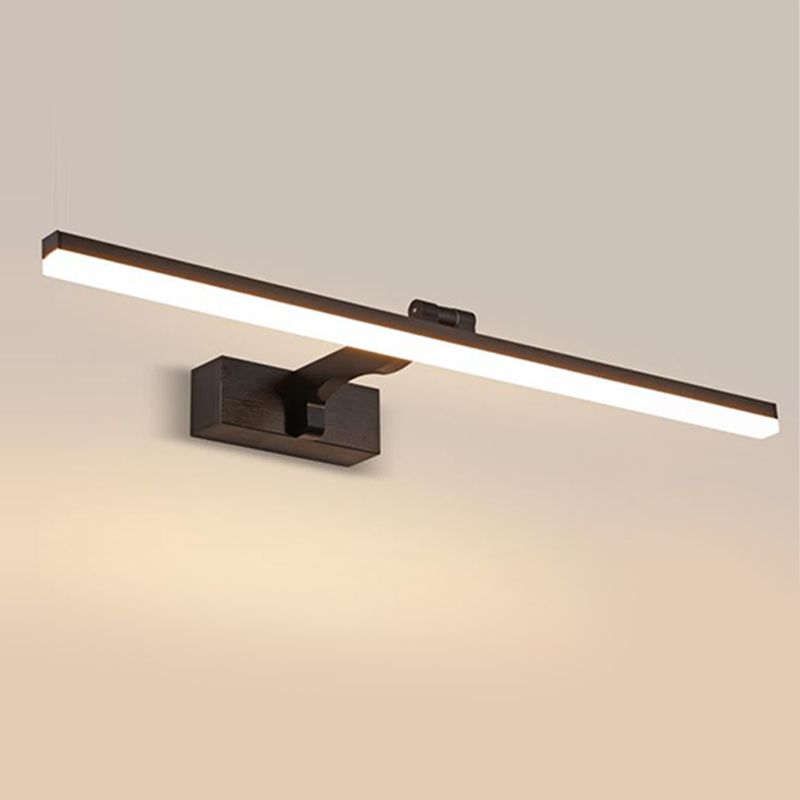 Postmodern Aluminum Vanity Light Straight 1 Light Mirror Light in Black for Bathroom