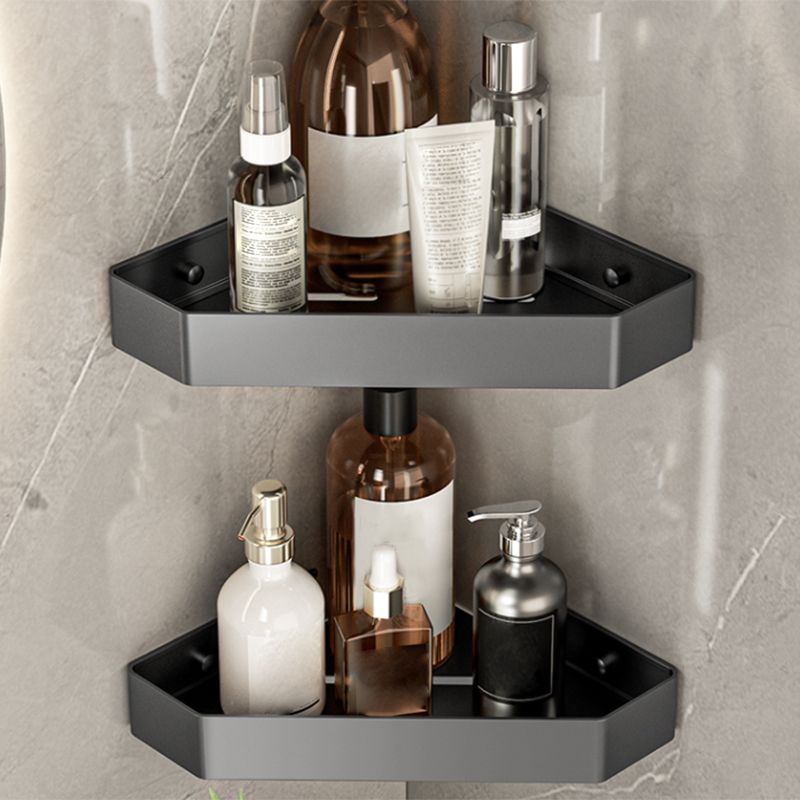 Modern Bathroom Accessory Kit Bath Shelf Towel Bar Grey Bath Hardware Set