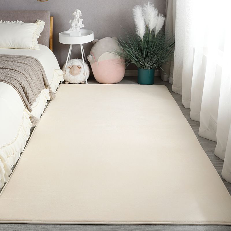Modern Pure Color Area Trug Polyester Area Tapijt Anti-slip Easy Care Tapijt voor slaapkamer
